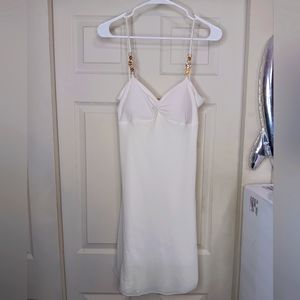 Vintage Women's White Nabiran Mini Slip Dress Size Large